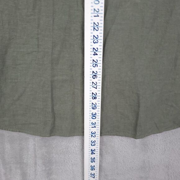 Raging Bull Button Up Shirt Mens Olive Size M Long Sleeve Linen Blend Logo NWT - Picture 8 of 16